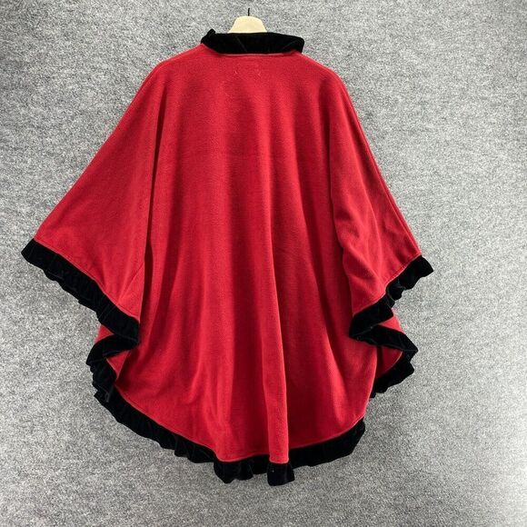 LeModa Jacket Women M Medium Red 3/4 Sleeve Fleece Open Front Pockets Casual - Picture 2 of 7